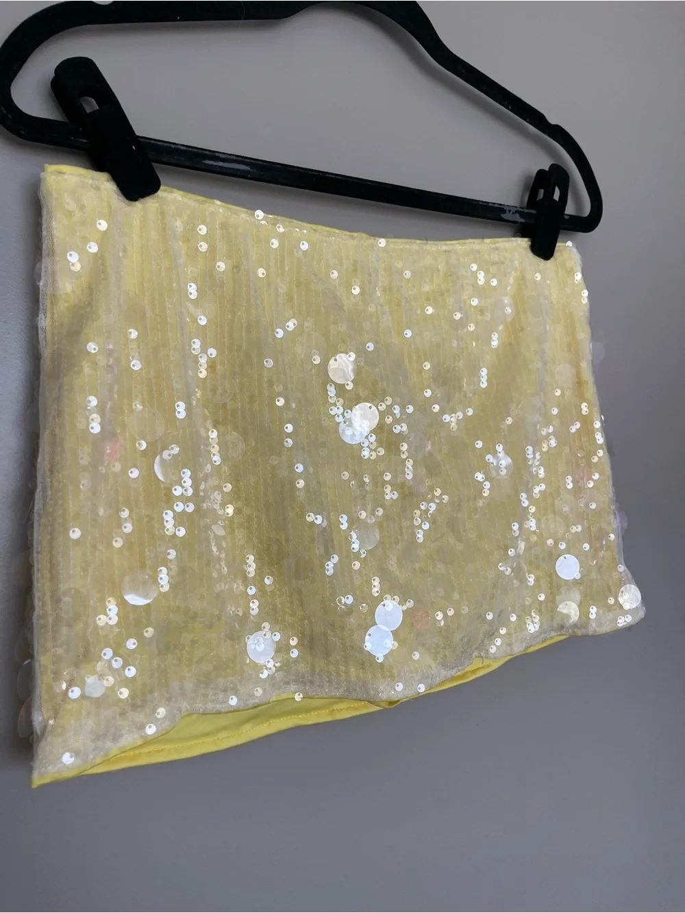 Y2K Yellow Sequin Mini Skort